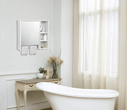 eSituro-Mueble-Suspendido-de-Espejo-Mueble-Colgante-Armario-de-Ducha-Armario-de-Pared-con-Toallero-y-Estante-de-Medicamentos-Armario-de-Bano-con-Puertas-Blanco-60x20x60cm-SBP0056