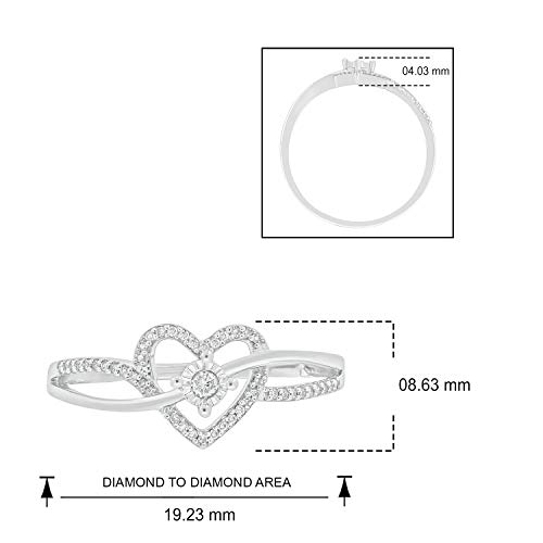 Cali Trove 1/10 CT Natural Diamond Heart Promise Rings for Women | 14KT & 18KT Gold Vermeil Engagement Ring | Promise Rings for Her | Wedding Ring | for Women4