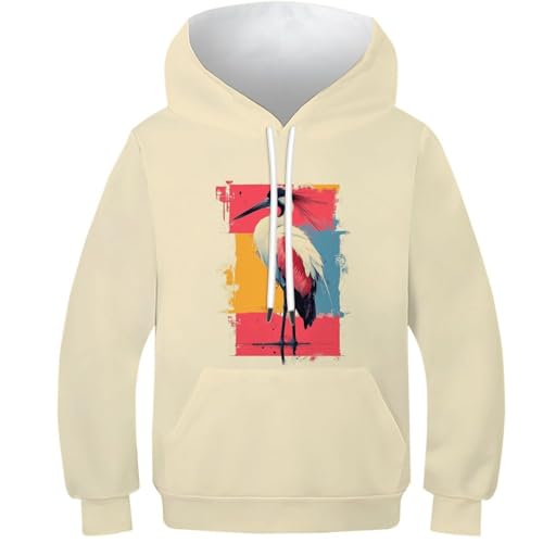 Sweats à capuche enfant oiseau volant : hoodie léger 8-10 ans garçons et filles