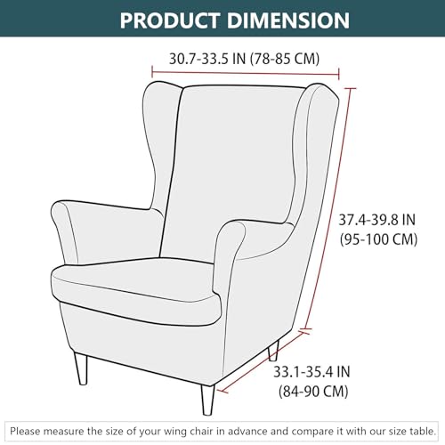 xotoa アーム付きウィングバックチェアカバー 2枚組