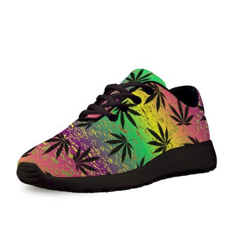 Men Women Marijuana Sneakers Pot Leaf Weed Shoes Comfortable Running Walking Tennis Shoes