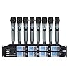 Bolymike 8800 8-Channel UHF Wireless Microphone System with Metal Handheld Dynamic Microphones, Adjustable Frequency Mic for Karaoke,Church,Singing,DJ, 328ft Range, 8 Individual Antennas #1
