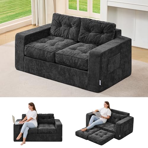 Hobestluk Chenille 2-Seater Sofa Loveseat Grey