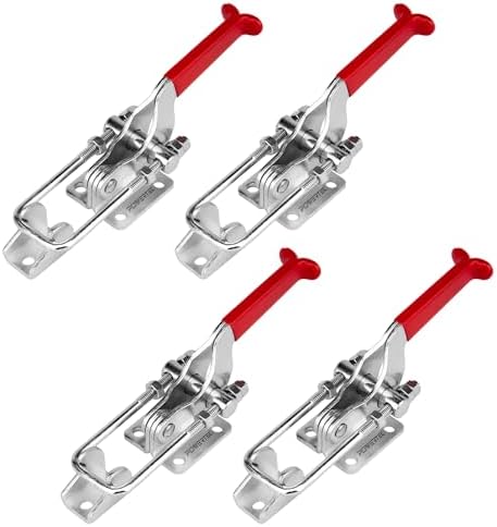 Slot Machine POWERTEC 36" Universal T-Track 2PK W/Horizontal Hold Down Toggle Clamp 4PK & Mounting Plate For Woodworking Jigs, Table Saw Sled, Drill Press Table, CNC Machine And Work Bench (72138 T
