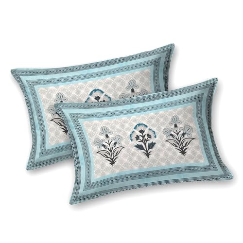 Image of RajasthaniKart Pure 100% Cotton 240 TC King Size BEDSHEET with 2 Pillow Cover - 90X108 (Suitable for King Size Bed Sheet or Double Bed, Grey) PSP138