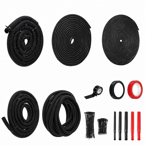 Split Wire Loom Kit, Wiring Harness Protection with Heat Shrink Tubing