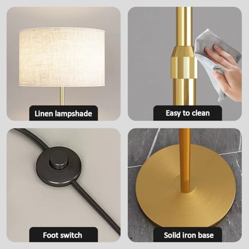 Lámpara de pie con protección para los ojos y luz de poste alto regulable 5