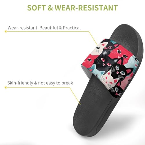 Cute Cats Pattern House Sandals Non-Slip Bathroom Slippers Beach Summer Shoes for Men Women3