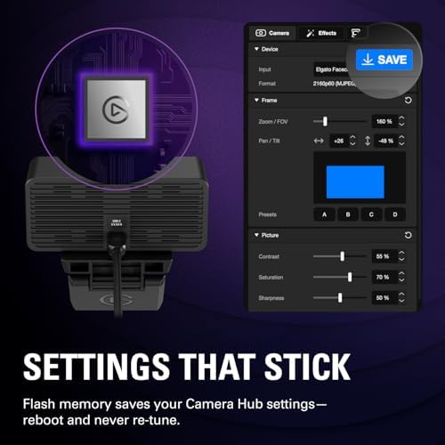 Elgato Facecam 4K, 4K60 Studio Webcam, DSLR-Like Control — view 7