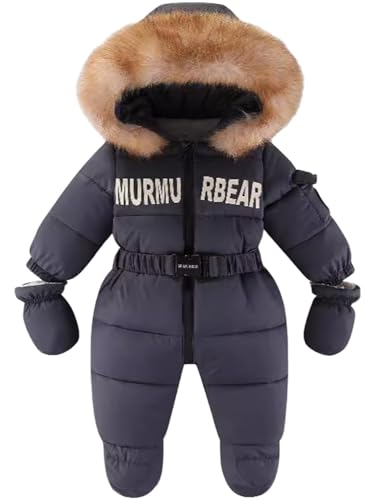 JELEUON Baby Infant Kids Boys Girls Winter Warm Coat Romper Outwear Hooded Snowsuit Ski Jacket Jumpsuit