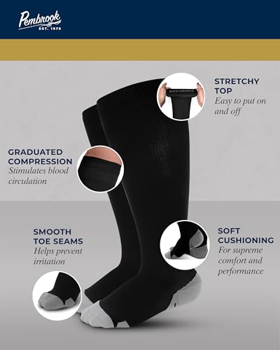 Pembrook Plus Size Compression Socks Wide Calf - Up to 6XL | Black Wide Calf Compression Socks Women | Circulation Support4
