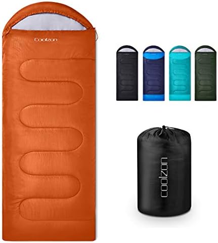 Coolzon Sleeping Bag Adults 3-4 Season Warm Weather & Winter, Lightweight,Waterproof Indoor & Outdoor Use for Kids, Teens & Adults for Hiking, Backpacking and Camping