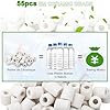 Samamoca 55 Perles de Céramique Blanc EM Filtre Eau du Robinet,Anti-Calcaire 100% Naturel,Réutilisable,Billes Filtration Chlore,Filtre Eau Naturel,Billes Filtration,Purification Eau,Carafe, Bouilloire