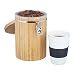 Produktbild Relaxdays Kaffeedose Bambus, leicht zu reinigen, Kunststoffbehälter, Bügelverschluss, H x B x T: ca. 20 x 13,5 x 13,5 cm, natur