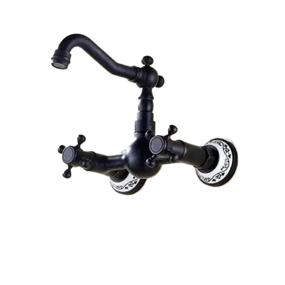 Robinet mitigeur d'évier pivotant à 360° en bronze noir pour lavabo B3215