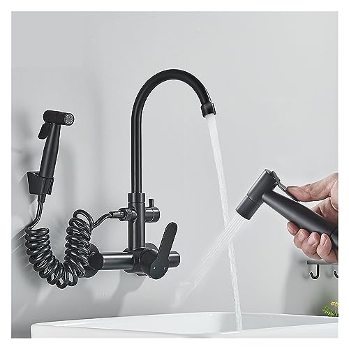 Robinet de cuisine noir double mode avec douchette extractible 360° - 3
