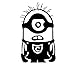 Adesivo Minions - PC Stickers Notebook - APPLICABILE Anche su Auto O PARETI Decal - Accessori - Adesivi MURALI - Casco - Moto - Minion Nero 17 X 10 CM