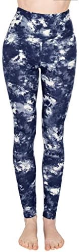 ALWAYS High Waisted Leggings for Women - Premium Buttery Soft Yoga Workout Stretch Navy Tie Dye Print Pants Plus Size
