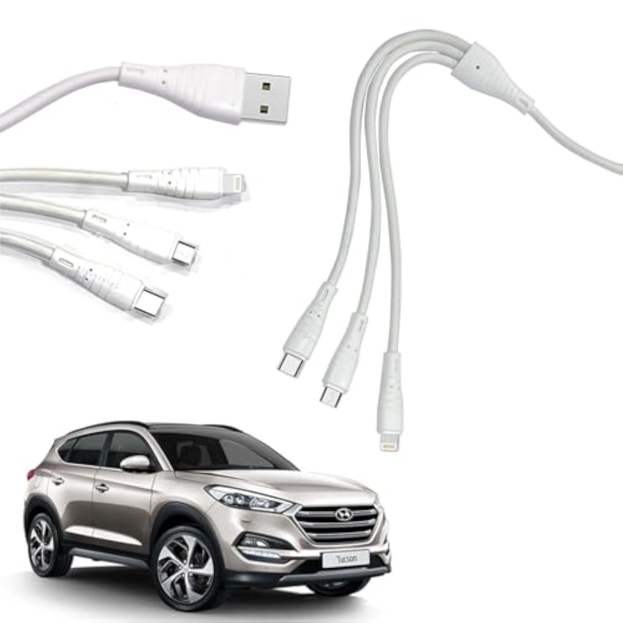3 in 1 Super Charging Cable for Micro USB, iPhone & Type C