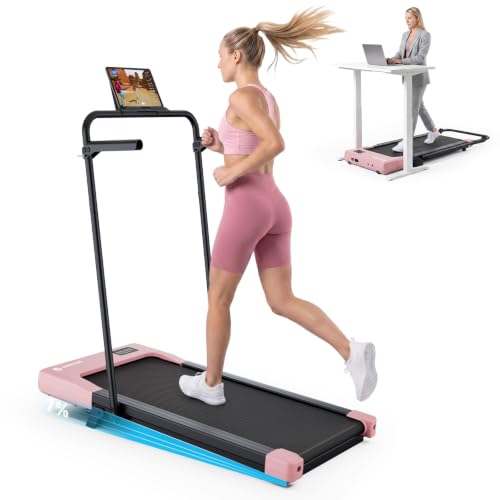 Image of DeerRun Walking Pad with 6% Incline, 3 in 1 Under Desk Treadmill for Home Office & Small Spaces, 2.5HP Quiet Walking Pad Treadmill with 300lb Capacity, 0.6-3.8MPH, App & Remote Control