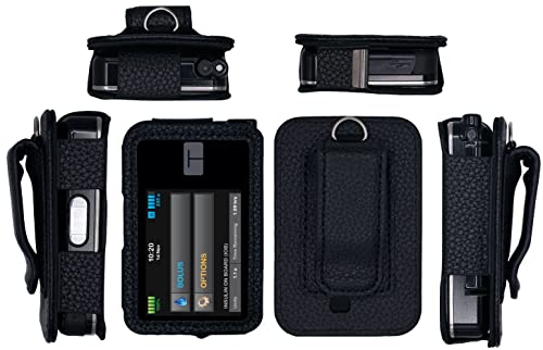 Funda de piel para bomba Tandem t:Slim X2 negra con protector de pantalla