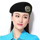 WEIZI Verano Hombres Mujeres Boina de cuadrícula de algodón Sombrero de Baile de Marinero Rojo Negro Gorra de Rendimiento Unisex Gorras Militares Ocasionales Transpirables, Black2,55To60Cm