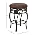 Hillsdale Montello Backless Swivel Counter Stool, Old Steel Finish with Brown Faux-Leather