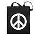 Kiwistar Peace Tragetasche Baumwolltasche Stoffbeutel Umhängetasche Langer Henkel