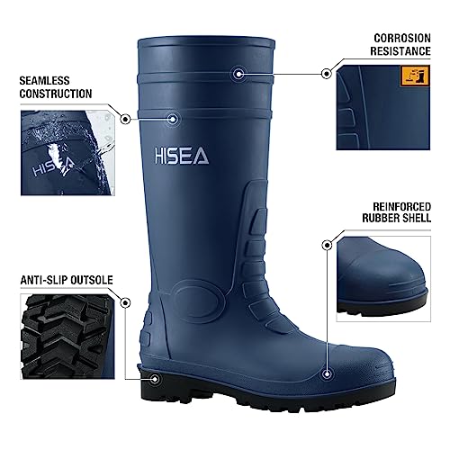 Hisea HS13USXSX59CPNY10SA01 Men'S Rain Boots With Steel Shank, Waterproof Rubber Protective Footwear thumb #1