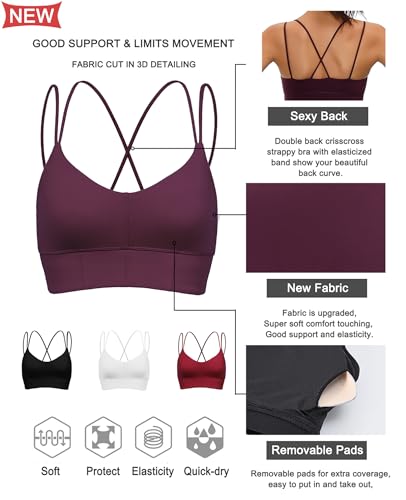 Image of MotoRun Bralettes for Women, Strappy Sports Bra Push up Bralette Sexy Bras Rave Top