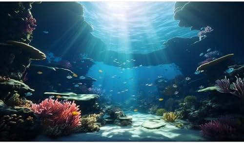 Amazon.com : Ocean Floor Fish Tank Background Under The Sea Soft Coral ...
