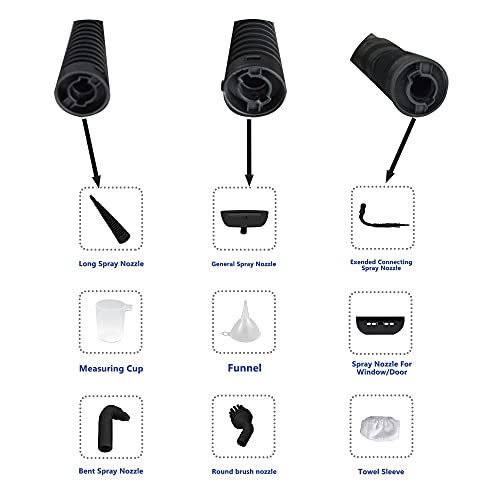 Comforday-Limpiador-Vapor-Mano-Limpiador-de-Vapor-Portatil-de-Usos-Multiples-con-12-Accesorios-para-Quitar-Manchas-Alfombras-Cortinas-Asientos-de-Auto-Cocina-Piso-Bano