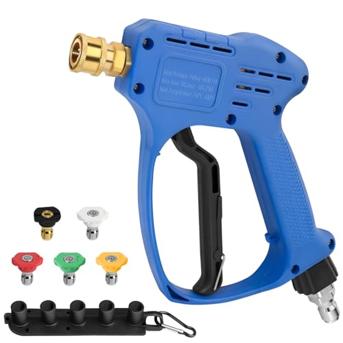 Short Pressure Washer Gun with Swivel, Power Washer Gun Handle with 1/4&rdquo; Quick Connector Couple...