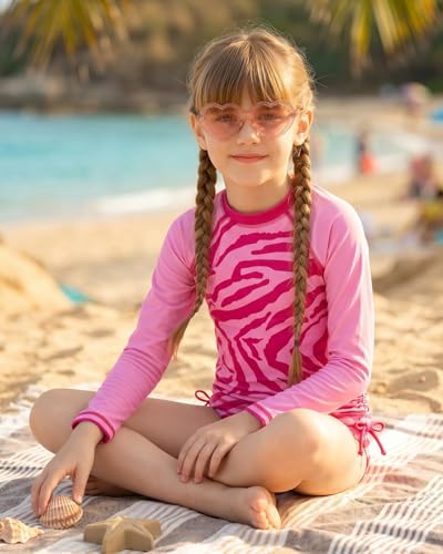 Image of weVSwe Girls Rash Guard Set 2-Piece UPF 50+ Sun Protection Swimsuit 2T-14 Years