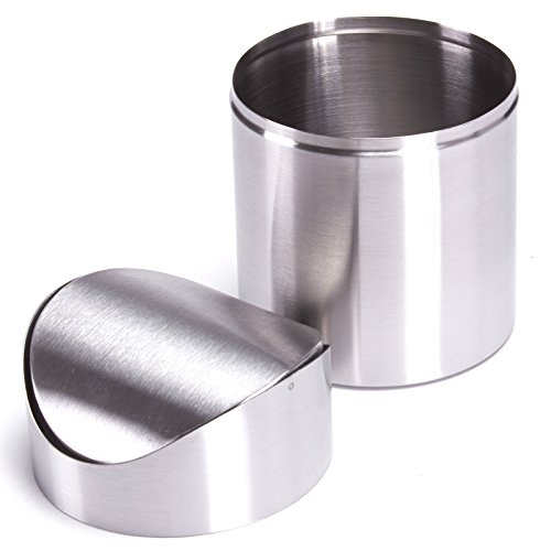 MSV Tischmülleimer Tischabfalleimer Abfallbehälter Küchenabfalleimer Edelstahl Schwingdeckel Maße (ØxH): 12 x 16,5 cm – Bild 3