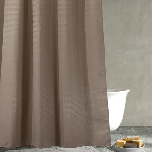 Cortina de ducha de tela texturizada resistente para baño, repelente al agua, lavable, tela de poliéster gruesa, 183 x 183 cm de caída