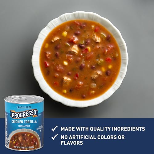 Image of Progresso Traditional, Chicken Tortilla Canned Soup, Gluten Free, 18.5 oz. (Pack of 12)