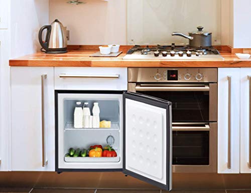 Impecca Compact Freezer 1.1 Cubic Feet Rapid Cooling Upright Freezer With Removable Shelf, Reversible Door, Adjustable Thermostat, Energy Star – White #TOP3