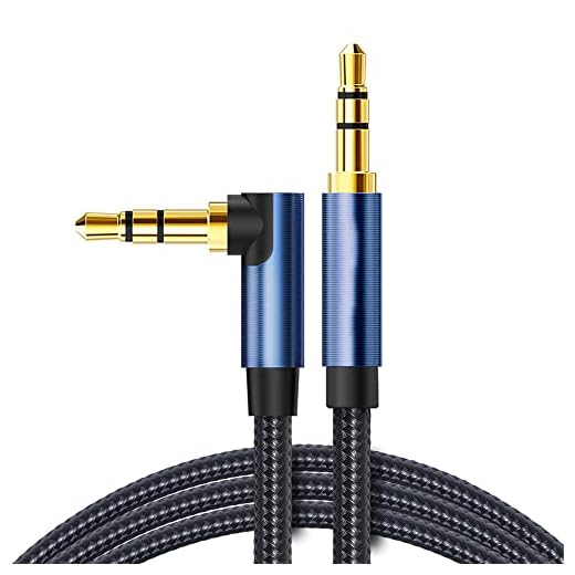 1pcs 3.5mm Car Jack Audio-kabel för smartphone 3.5 Man till Male Aux-kabel som är lämplig för datorns bärbara datorns hörlurar 3.5mm jackkabel,blue braided angle,1.5m
