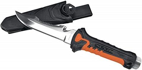 SEAC Rapid, Cuchillo de Seguridad para Buceo y Pesca submarina, Acero Inoxidable