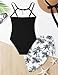 KANGKANG Girls Swimsuit, Teen Swimsuits for Girls 16-18 Quick Dry Cut Out One Piece Teen Bathing Suits with Tropical Print Cover Up Skirt Swimwear Set