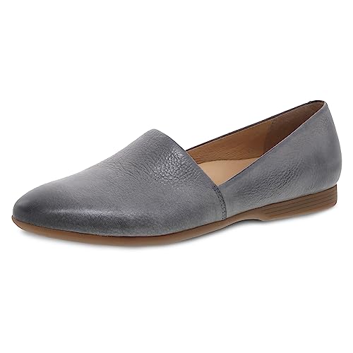 Dansko Larisa Slip-On Flats for Women – Comfotable Flat Shoes with Arch Support – Versatile Casual to Dressy Footwear – Lightweight Rubber Outsole Pewter Flats 10.5-11 M US