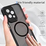 AOMYKE For Honor 200 Lite Magnetic Mobile Phone Case for Honor 200 Lite [Compatible with MagSafe] Translucent Matte Anti-Fingerprint Scratch-Resistant PC Back + TPU Bumper, Black - Image 5
