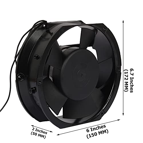 Image of Vendoz AC Small Kitchen Exhaust Aluminium Fan, 6.70 inch inches (17x17x5cm), Black