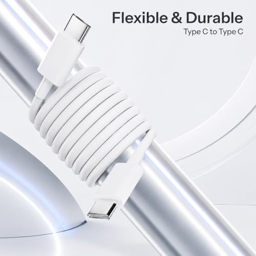 Image of USB C to C Cable 65W PD Fast Charging | Compatible with all Smartphones, Tablets, Laptops, and all Type-C Enabled Devices. | Compatible with WARP /DASH /SuperVOOC /FLASH Fast Charging (1M.)