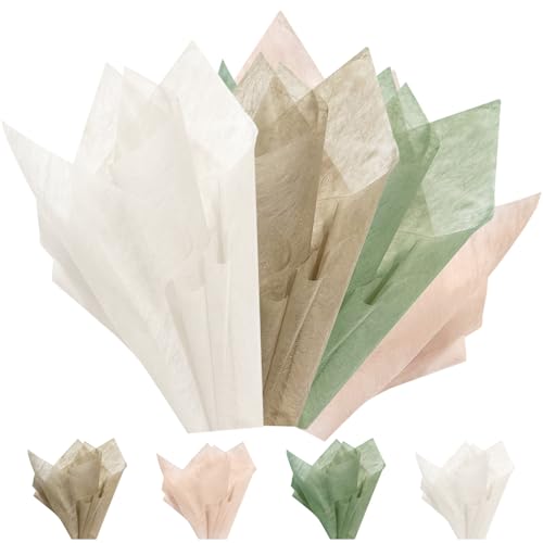 LLBWKC 76 Sheets Flower Wrapping Papers, Korean Cotton Wrapping Flower Paper, Non-Woven Floral Wrapping Paper, Waterproof Flower Bouquet Wrapping Papers for Florist Supplies, Gift Packaging 11.8x11.8 in (4 Color)