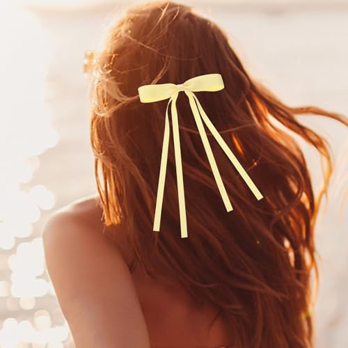 Pinza Lazo Grande de Encaje Amarillo para Mujer miniatura 4
