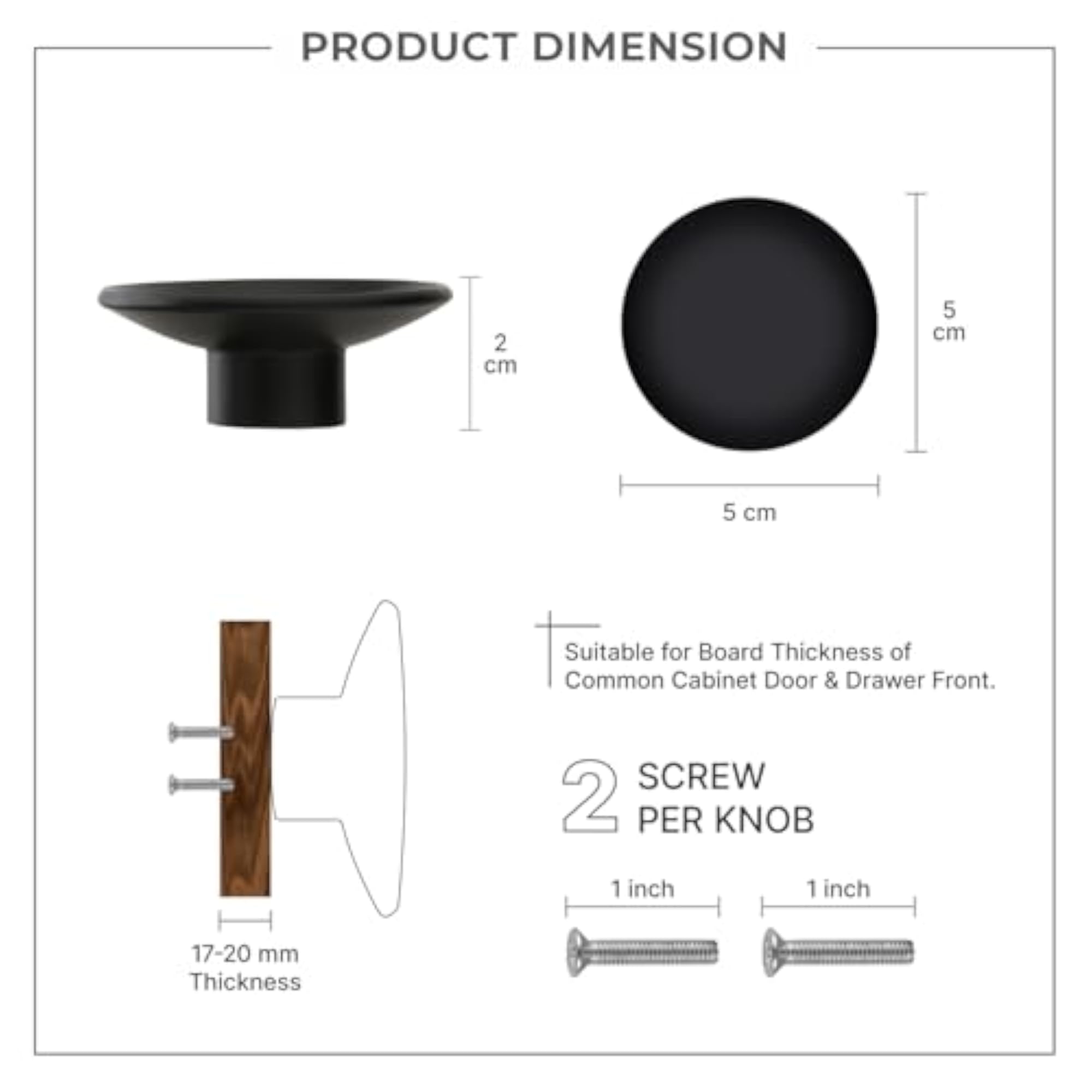 Stainless Steel Drawer Knobs, 3 Pack