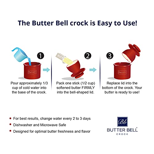Butter Bell - The Original Butter Bell Crock by L Tremain, a Countertop French Ceramic Butter Dish Keeper for Spreadable Butter, Bronze Matte (Bronze) by Butter Bell - Image 8