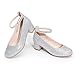 DREAM PAIRS Girls Dress Shoes Chunky High Heels Ankle Strap Party Wedding Princess Pump for Little Big Kid,Size 11 Little Kid,Silver,KKUMPU2502